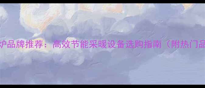 图片 德国壁挂炉品牌推荐：高效节能采暖设备选购指南（附热门品牌对比）