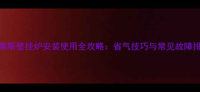 图片 德国奥莱斯壁挂炉安装使用全攻略：省气技巧与常见故障排除指南