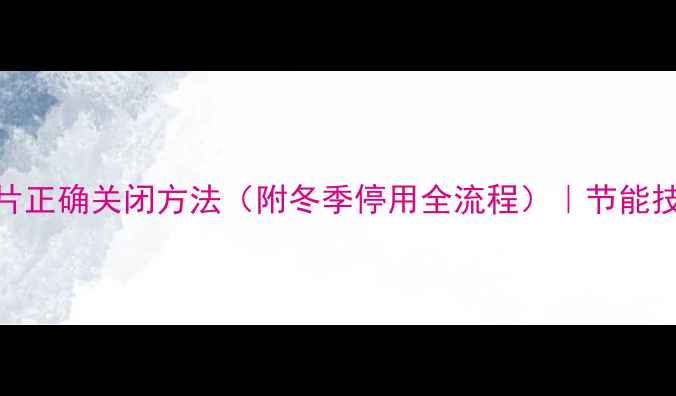 图片 德国威能暖气片正确关闭方法（附冬季停用全流程）｜节能技巧与注意事项