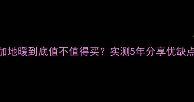 图片 德国适加地暖到底值不值得买？实测5年分享优缺点全攻略