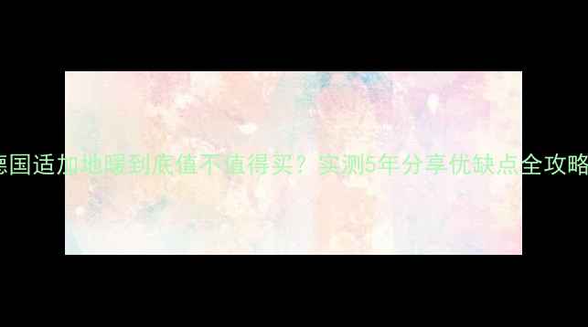 德国适加地暖到底值不值得买实测5年分享优缺点全攻略