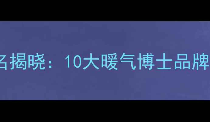 图片 德国采暖专家权威排名揭晓：10大暖气博士品牌设备推荐与选购指南2
