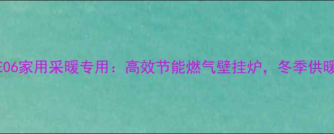 德地氏壁挂炉E06家用采暖专用高效节能燃气壁挂炉冬季供暖系统升级指南