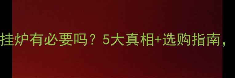 图片 必看！天然气壁挂炉有必要吗？5大真相+选购指南，看完不花冤枉钱