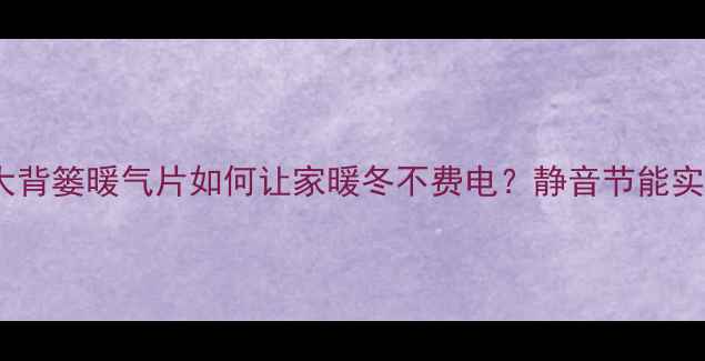 必选大背篓暖气片如何让家暖冬不费电静音节能实测报告