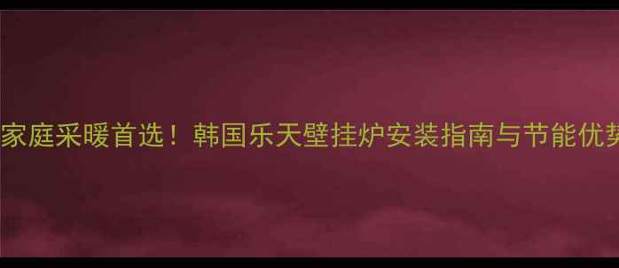 成都家庭采暖首选韩国乐天壁挂炉安装指南与节能优势全