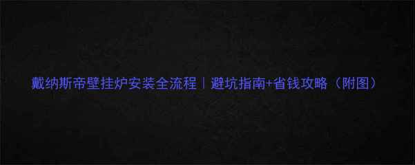 戴纳斯帝壁挂炉安装全流程避坑指南省钱攻略附图