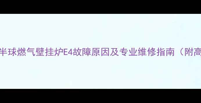 图片 故障代码半球燃气壁挂炉E4故障原因及专业维修指南（附高清图文）
