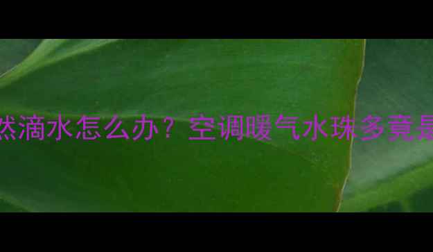 救命空调制暖突然滴水怎么办空调暖气水珠多竟是因为这5个原因