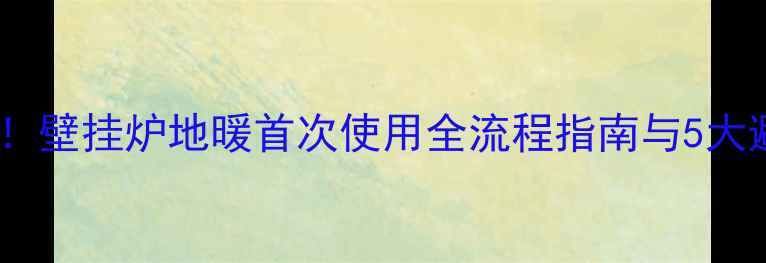 新手必读壁挂炉地暖首次使用全流程指南与5大避坑要点