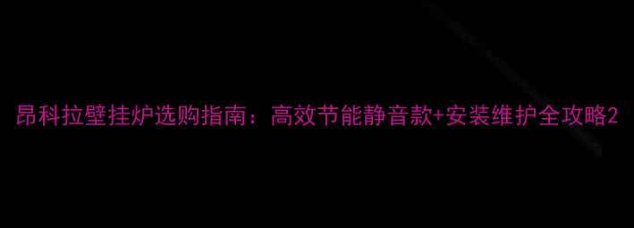 图片 昂科拉壁挂炉选购指南：高效节能静音款+安装维护全攻略2