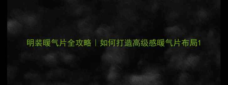 图片 明装暖气片全攻略｜如何打造高级感暖气片布局1