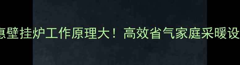 普热惠壁挂炉工作原理大高效省气家庭采暖设备全