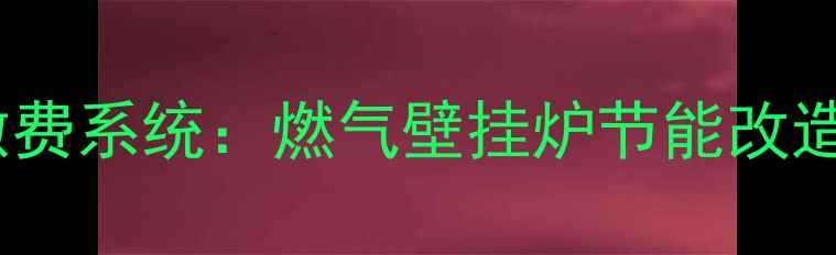 智能分户采暖缴费系统燃气壁挂炉节能改造与远程管理全