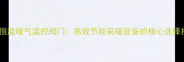 图片 智能恒温暖气温控阀门：高效节能采暖设备的核心选择指南2