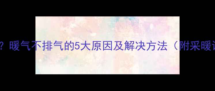 图片 暖气不热怎么办？暖气不排气的5大原因及解决方法（附采暖设备选购指南）1