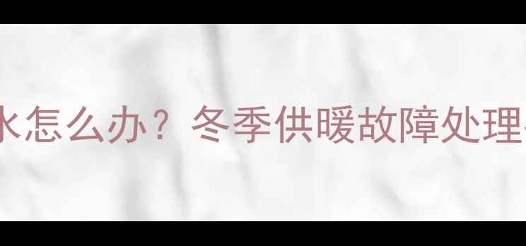 图片 暖气停用后暖气片漏水怎么办？冬季供暖故障处理指南与紧急维修步骤2
