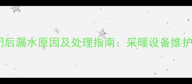 图片 暖气关闭后漏水原因及处理指南：采暖设备维护全攻略2