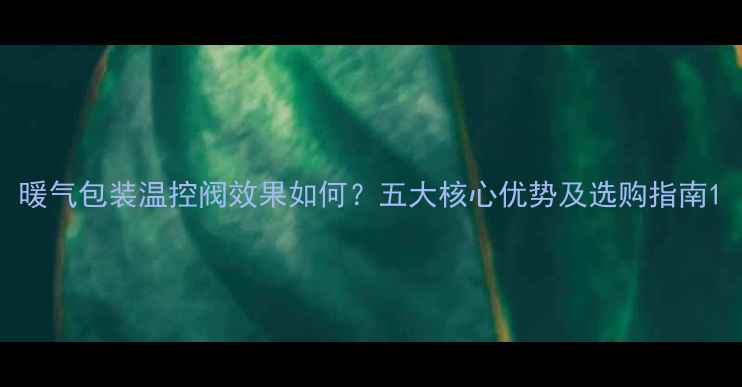 暖气包装温控阀效果如何五大核心优势及选购指南