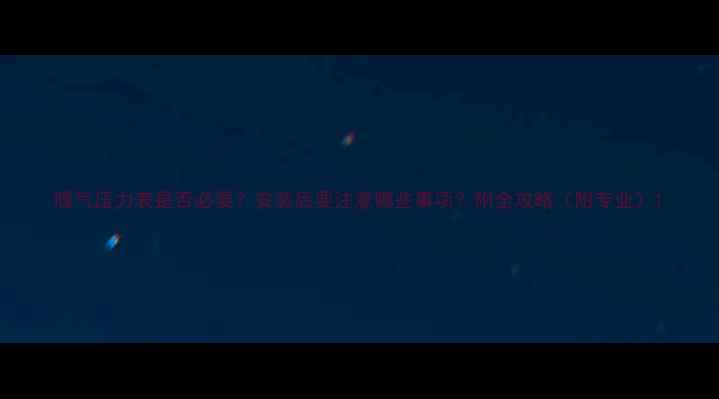图片 暖气压力表是否必要？安装后要注意哪些事项？附全攻略（附专业）1