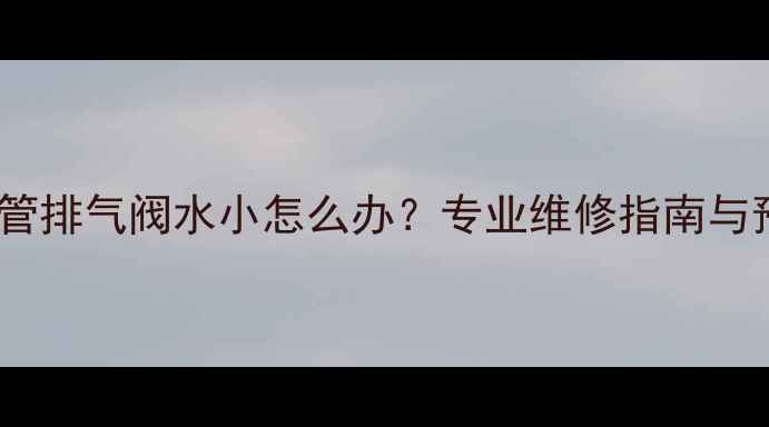 图片 暖气回水管排气阀水小怎么办？专业维修指南与预防措施1