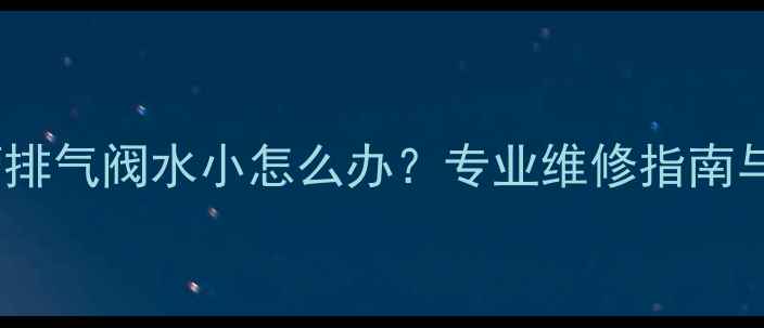 图片 暖气回水管排气阀水小怎么办？专业维修指南与预防措施2