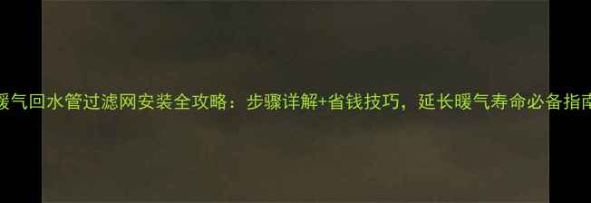 图片 暖气回水管过滤网安装全攻略：步骤详解+省钱技巧，延长暖气寿命必备指南