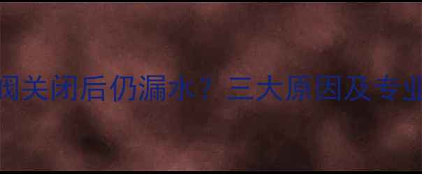 暖气回水阀关闭后仍漏水三大原因及专业维修方案