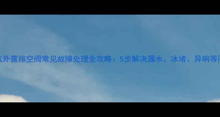 图片 暖气外露排空阀常见故障处理全攻略：5步解决漏水、冰堵、异响等问题