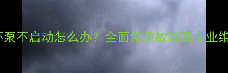 图片 暖气循环泵不启动怎么办？全面常见故障及专业维修指南2