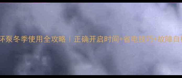 图片 暖气循环泵冬季使用全攻略｜正确开启时间+省电技巧+故障自检指南1