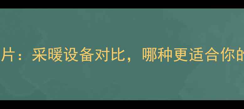 图片 暖气扇vs暖气片：采暖设备对比，哪种更适合你的家居需求？1