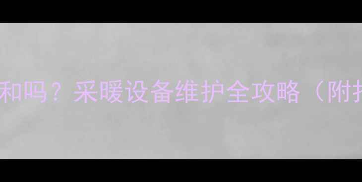 图片 暖气打压后家里更暖和吗？采暖设备维护全攻略（附打压步骤+省钱技巧）
