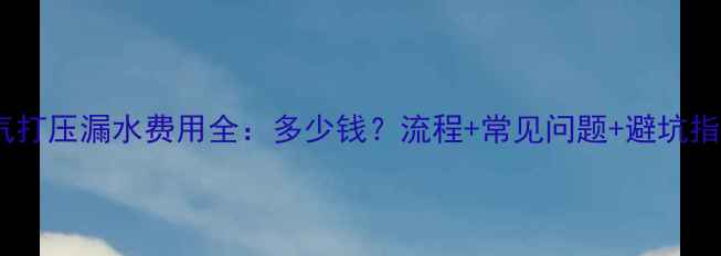 图片 暖气打压漏水费用全：多少钱？流程+常见问题+避坑指南2
