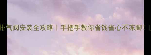 图片 暖气排气阀安装全攻略｜手把手教你省钱省心不冻脚！❄️2