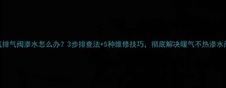 图片 暖气排气阀渗水怎么办？3步排查法+5种维修技巧，彻底解决暖气不热渗水问题