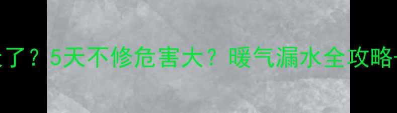 暖气接口处滴水五天了5天不修危害大暖气漏水全攻略自检步骤维修指南
