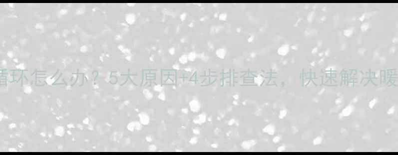 图片 暖气水泵不循环怎么办？5大原因+4步排查法，快速解决暖气不热问题2