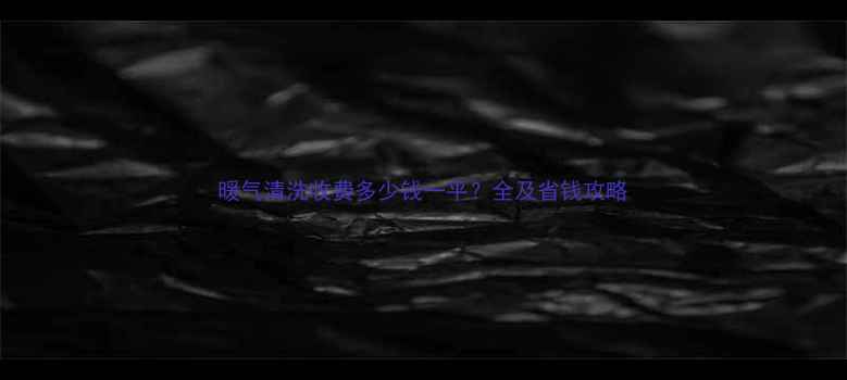 暖气清洗收费多少钱一平全及省钱攻略
