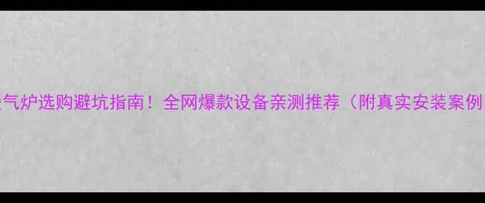 暖气炉选购避坑指南全网爆款设备亲测推荐附真实安装案例