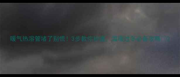 图片 暖气热溶管堵了别慌！3步教你秒通，温暖过冬必备攻略✨2