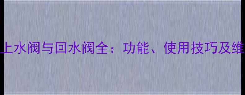 图片 暖气片上水阀与回水阀全：功能、使用技巧及维护指南