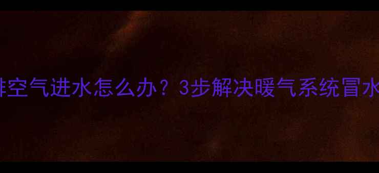 图片 暖气片不排空气进水怎么办？3步解决暖气系统冒水难题！🔥1