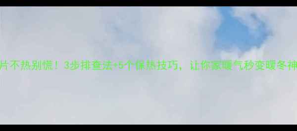 暖气片不热别慌3步排查法5个保热技巧让你家暖气秒变暖冬神器