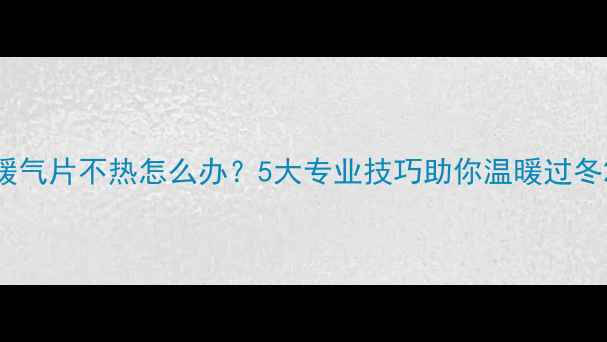 图片 暖气片不热怎么办？5大专业技巧助你温暖过冬2