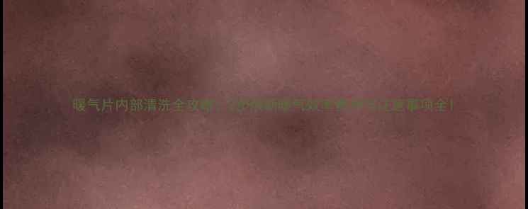 图片 暖气片内部清洗全攻略：3步焕新暖气效率费用与注意事项全1