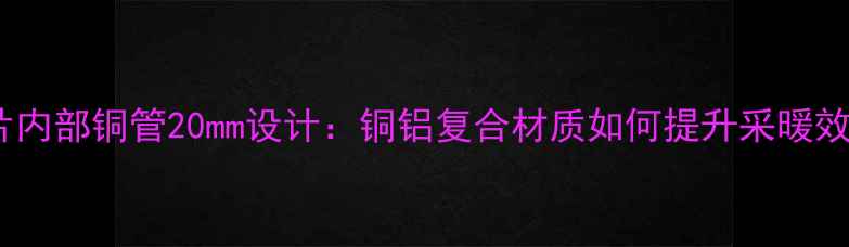 图片 暖气片内部铜管20mm设计：铜铝复合材质如何提升采暖效率？1