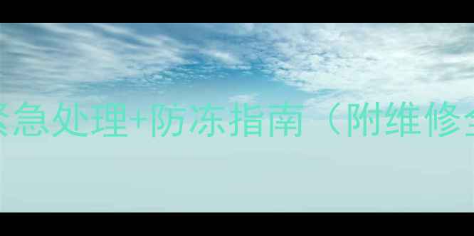 暖气片冻裂别慌紧急处理防冻指南附维修全流程选购避坑