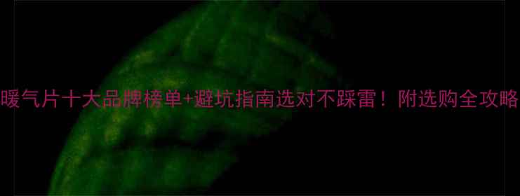 图片 暖气片十大品牌榜单+避坑指南选对不踩雷！附选购全攻略