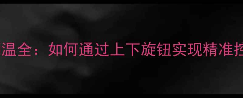 图片 暖气片双旋钮调温全：如何通过上下旋钮实现精准控温与节能采暖2